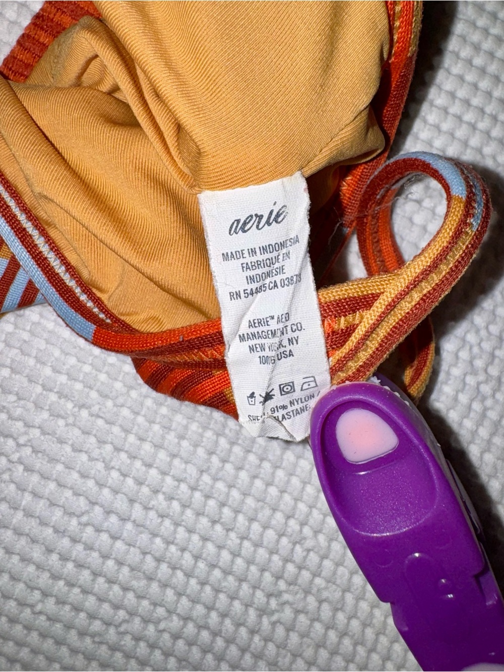 Aerie Jacquard Striped Longline Scoop Bikini Top Size Medium - Striped‎ - Picture 7 of 15